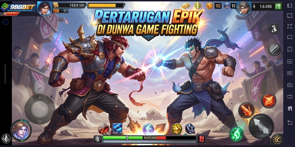 Screenshot gameplay 988BET menampilkan aksi pertarungan yang mendebarkan.