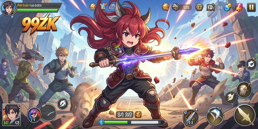 Tampilan gameplay 99ZK yang memukau dan seru di dunia anime.