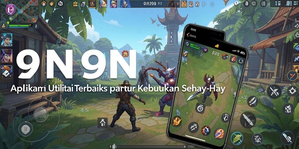 Tampilan antarmuka dan alat bantu dari 9N9N untuk produktivitas.