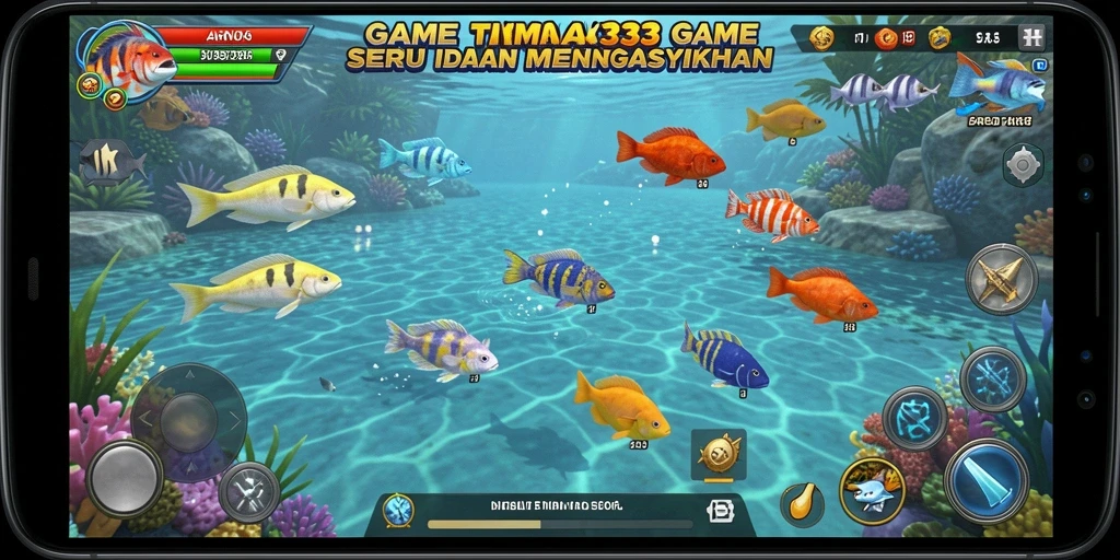 Screenshot gameplay menarik dari ARENA333 saat menembak ikan.