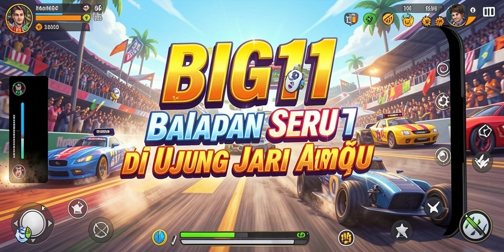 Gameplay seru BIG11 dengan balapan yang menegangkan dan visual yang menakjubkan.