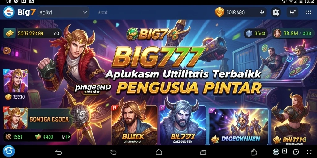 Tampilan utama BIG777 dengan berbagai alat utilitas yang mudah diakses.