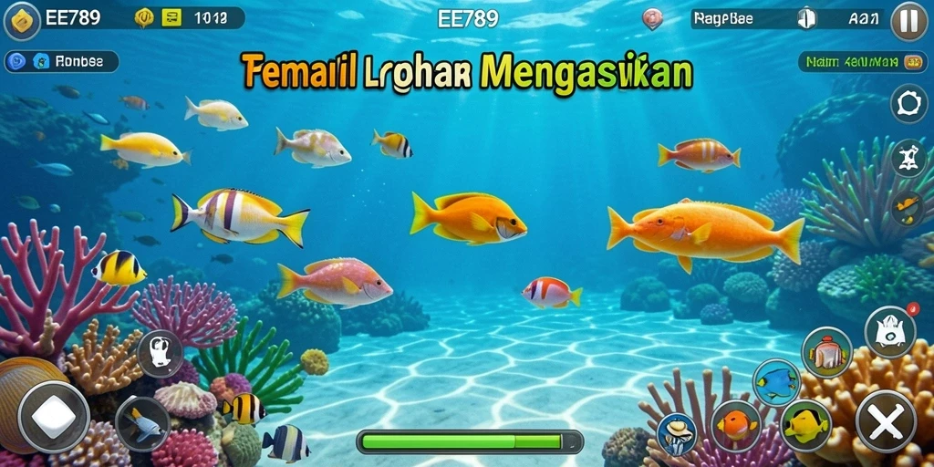 Tampilan gameplay menembak ikan yang seru dan interaktif di EE789.