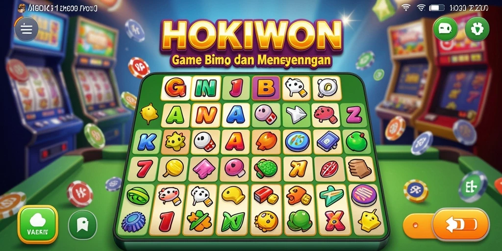 Tangkapan layar HOKIWON menampilkan aksi seru bermain Bingo.