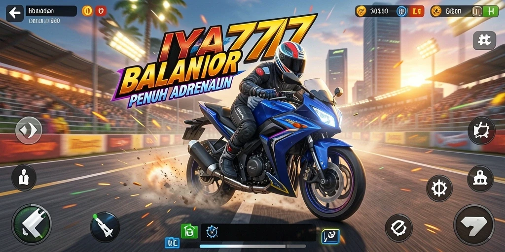 Screenshot IYA777 menampilkan balapan motor yang penuh aksi.