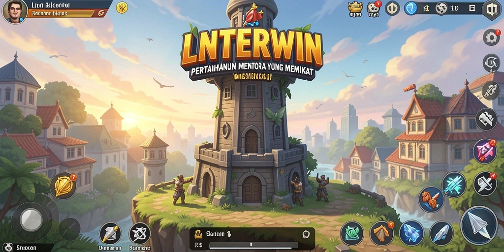 Tampilan gameplay LNTERWIN yang memukau dalam Tower Defense.