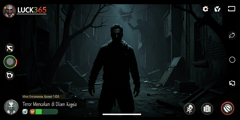 Tampilan gameplay LUCK365 yang menyeramkan dan menegangkan.