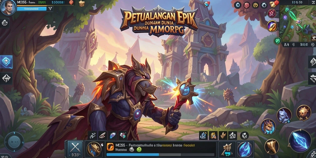 Screenshot utama ME355 menampilkan aksi seru dalam petualangan MMORPG.
