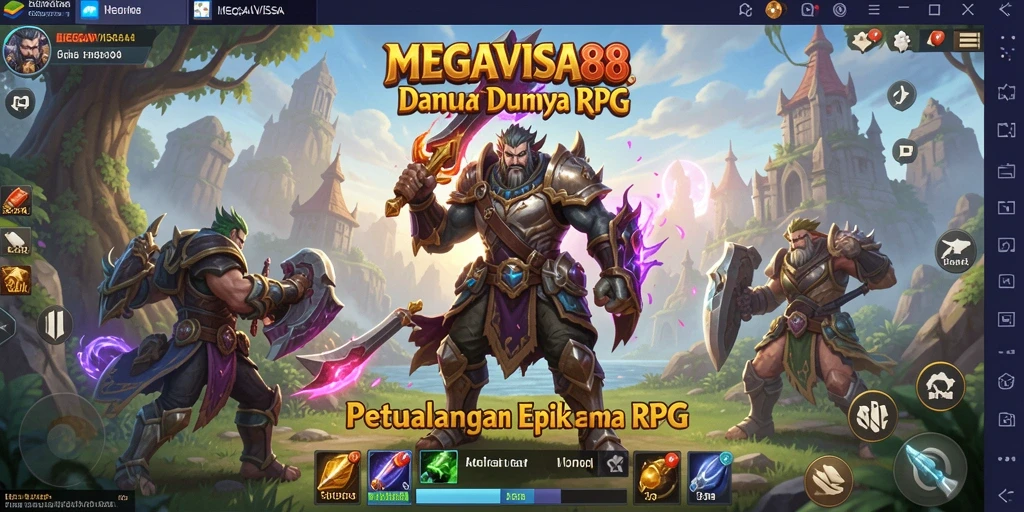 Tangkap layar gameplay MEGAVISA88 yang penuh aksi dan strategi RPG.