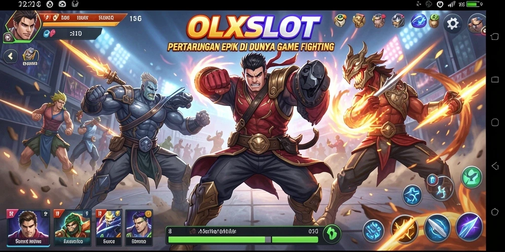 Tampilan pertarungan seru di OLXSLOT dengan karakter yang beraksi.