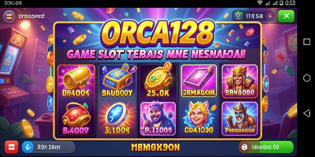 Tampilan gameplay menarik dari ORCA128 yang penuh warna.