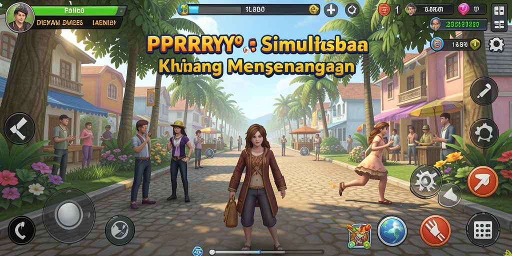 Screenshot gameplay PPRRYY yang menampilkan kehidupan virtual yang kaya.