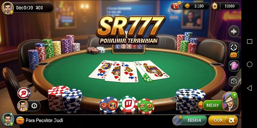 Tampilan seru gameplay Poker di SR777 dengan pemain aktif.