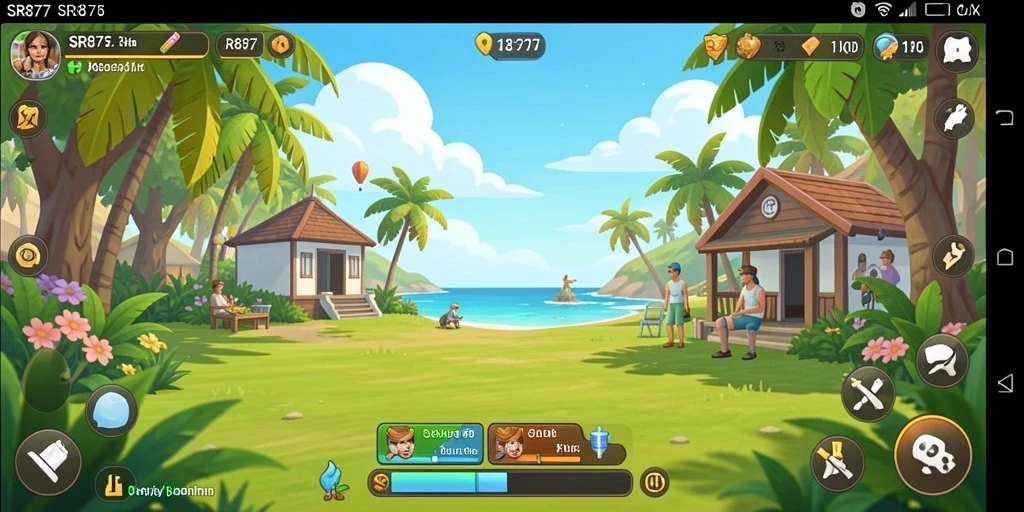Tampilan gameplay SR877 yang ceria dan menarik.