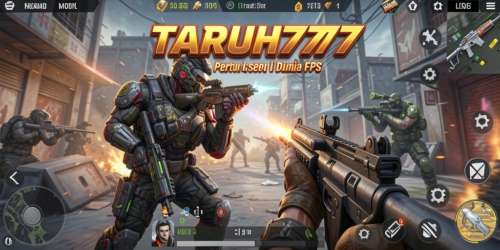 Tangkapan layar gameplay TARUH777 yang mendebarkan dalam aksi FPS.
