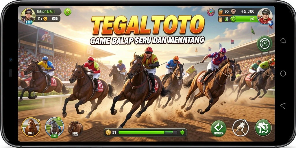 Screenshot gameplay TEGALTOTO yang menunjukkan aksi balap seru.